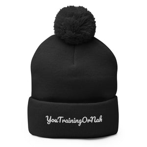 YouTrainingOrNah Scripted Pom-Pom Beanie