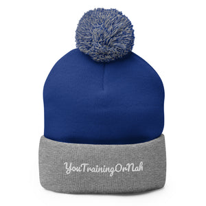 YouTrainingOrNah Scripted Pom-Pom Beanie